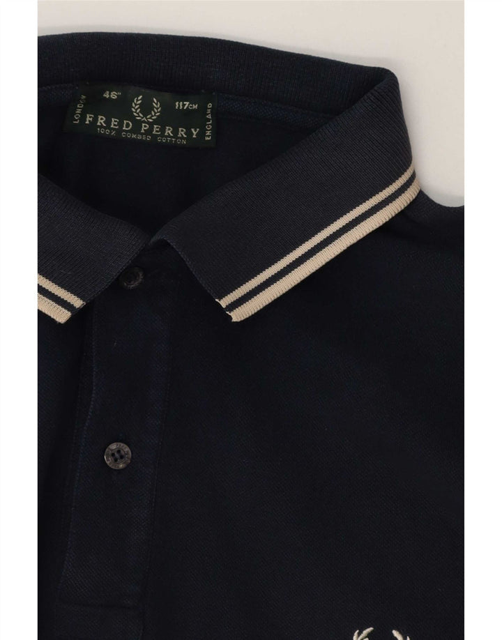 Fred Perry Polo para hombre de algodón a rayas azul marino grande