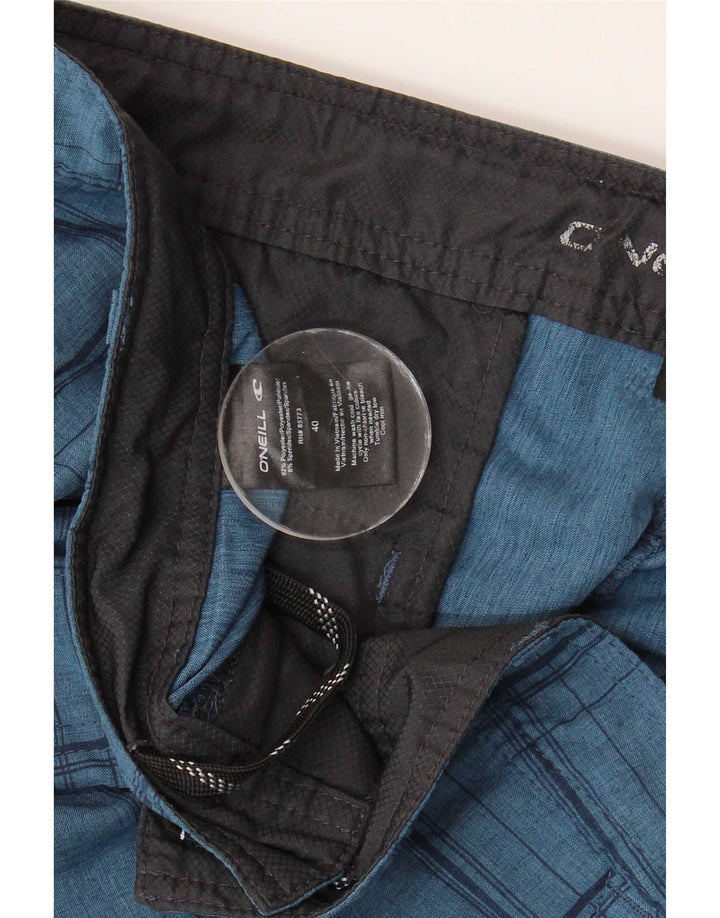 O'Neill Pantalones cortos chinos para hombre W40 XL Poliéster a cuadros azules