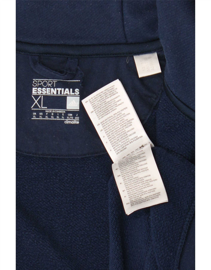 Adidas Mens Climalite Zip Sudadera con capucha Suéter XL Azul Marino Poliéster