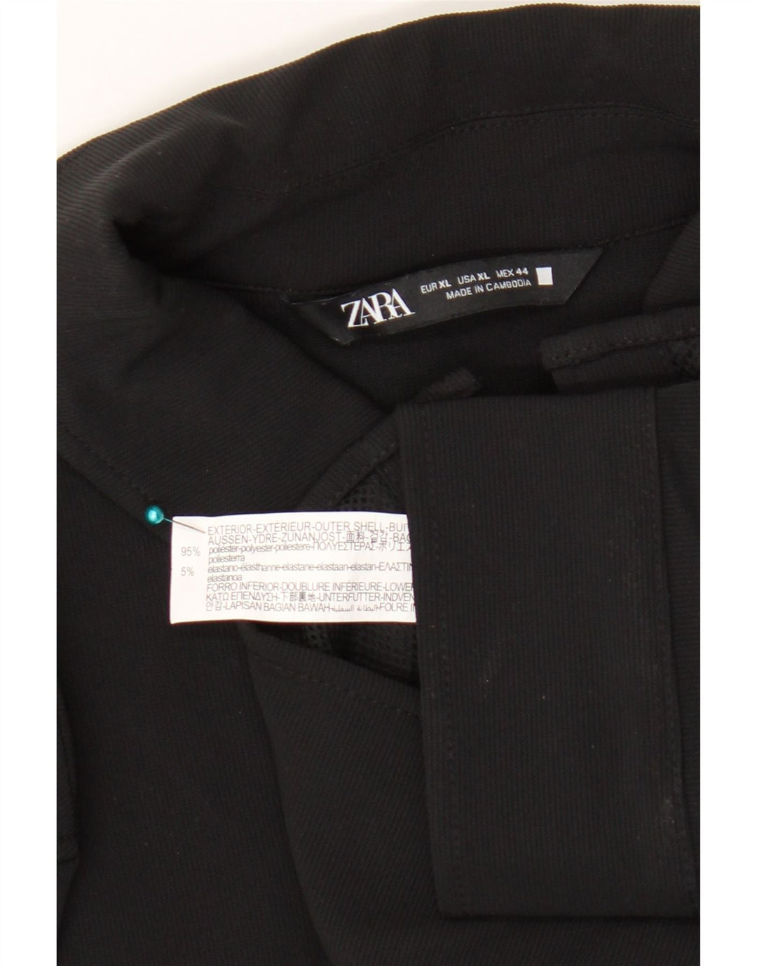 Zara Hombre Camisa Sobrecamisa XL Negro Poliéster