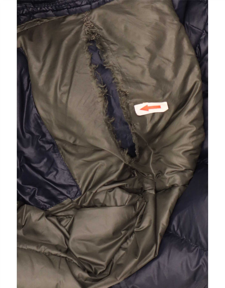 Blauer Chaqueta acolchada con capucha para hombre UK 40 Large Poliamida azul marino
