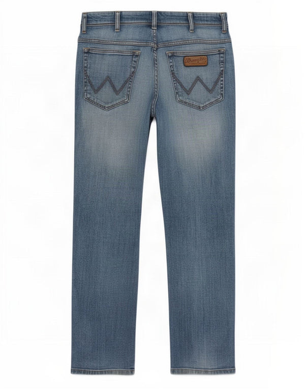 Wrangler Vaqueros rectos elásticos Texas para hombre W36 L30 Algodón azul
