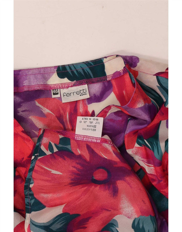 Ferretti Blusa Camisera De Manga Corta IT 46 Large Multicolor Floral