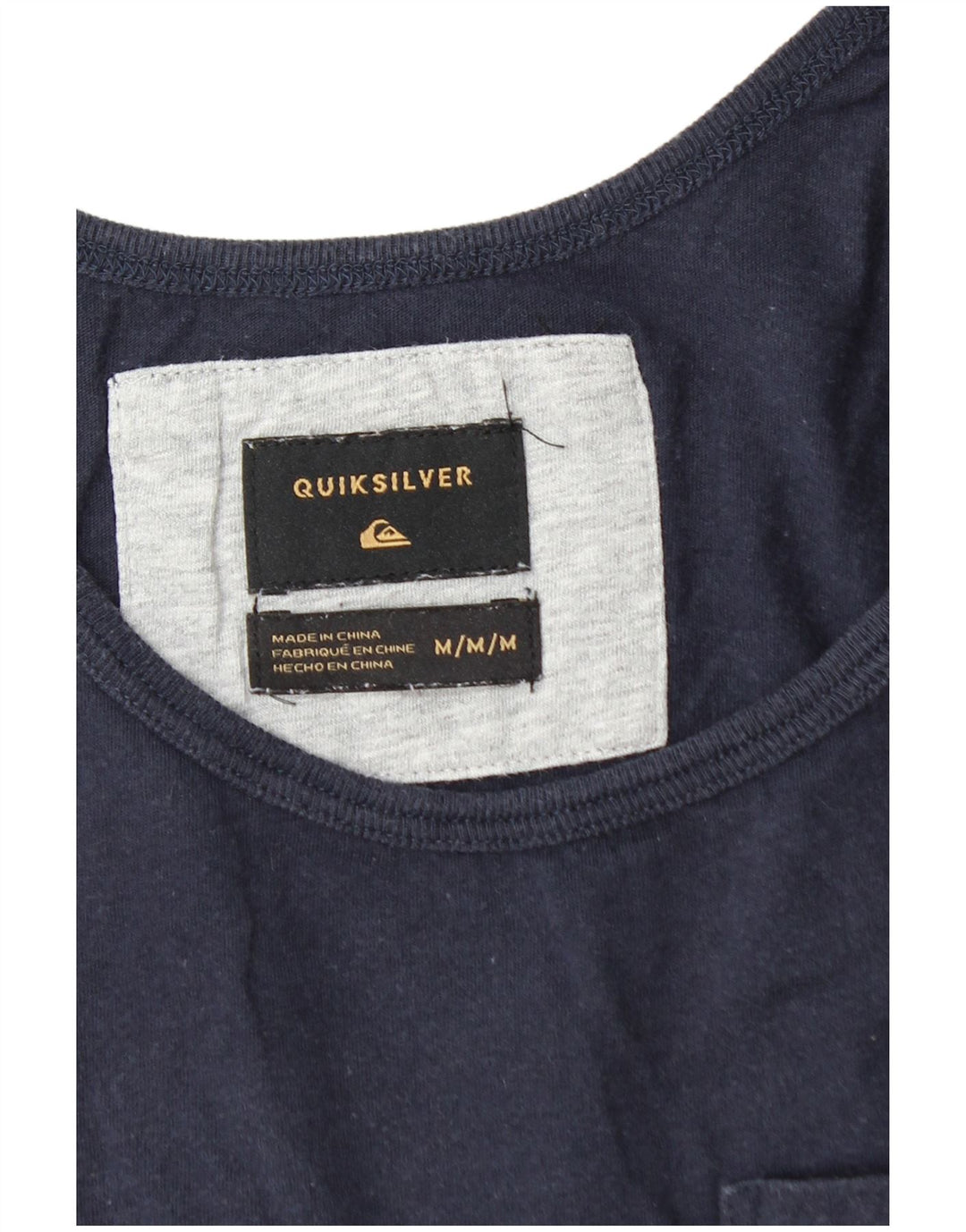 QUIKSILVER Hombre Chaleco Top Medium Azul Marino Rayas Algodón