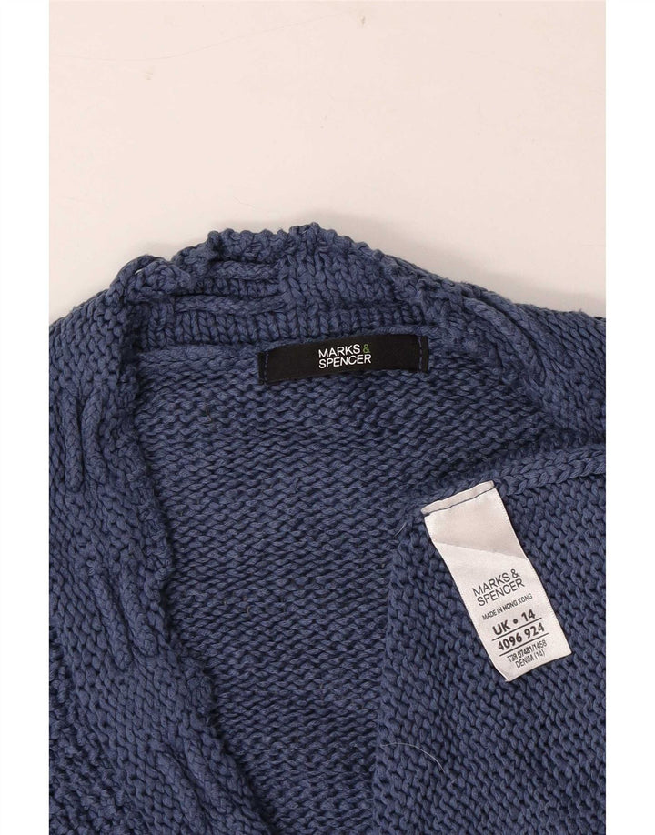 Marks & Spencer Suéter tipo cárdigan de manga 3/4 para mujer UK 44 Azul medio