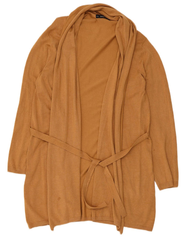 Zara - Cárdigan largo para mujer, talla 40, talla grande, viscosa beige