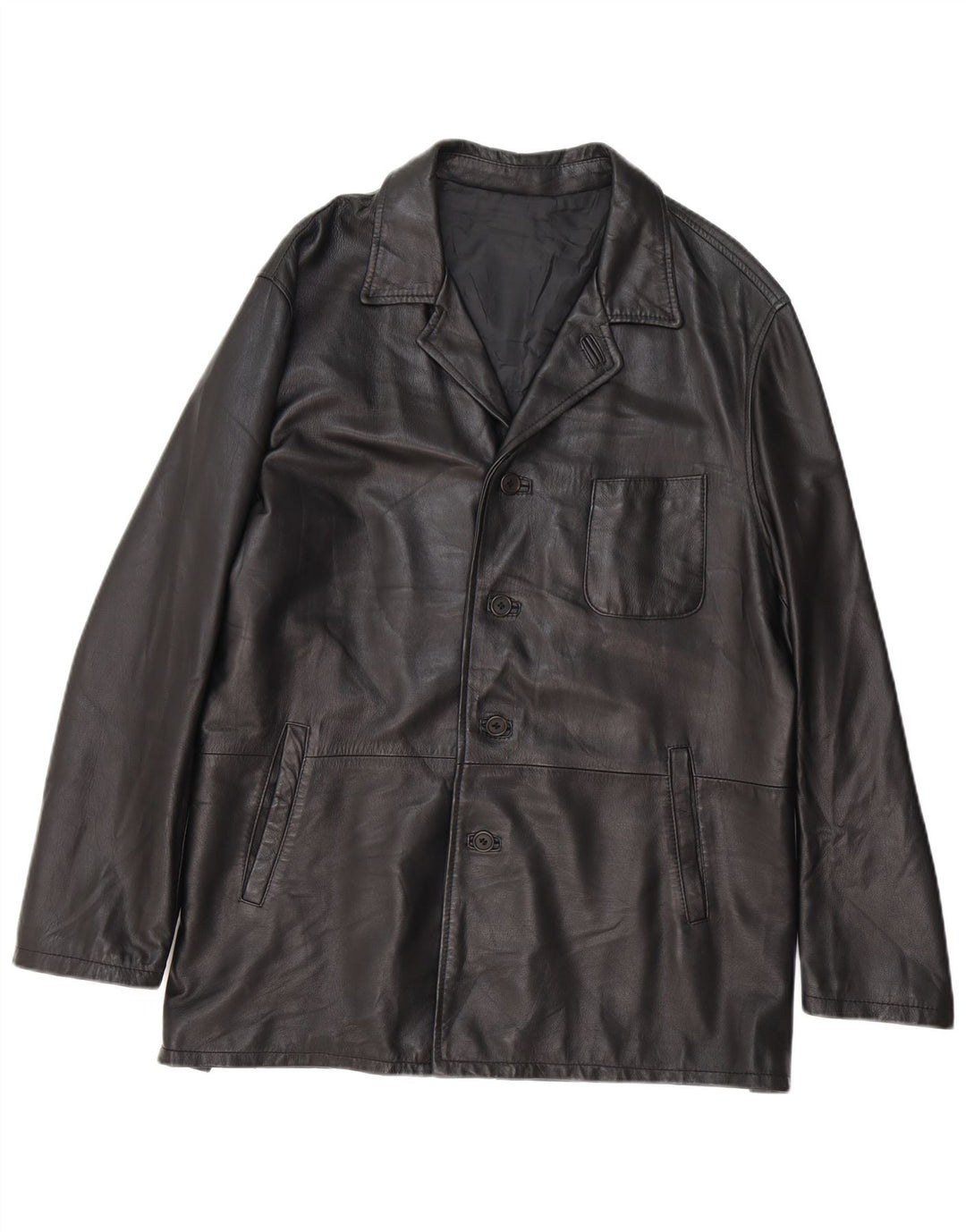 Conbipel Chaqueta de cuero para hombre IT 52 Cuero negro grande