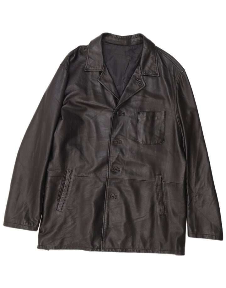 Conbipel Chaqueta de cuero para hombre IT 52 Cuero negro grande