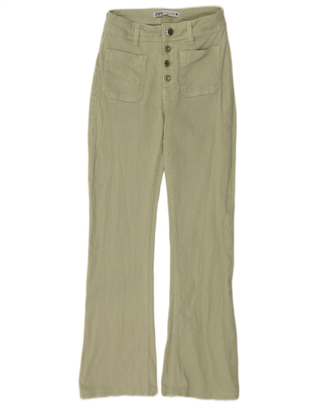 Zara Vaqueros Acampanados Mujer EU 36 XS W26 L28 Verde