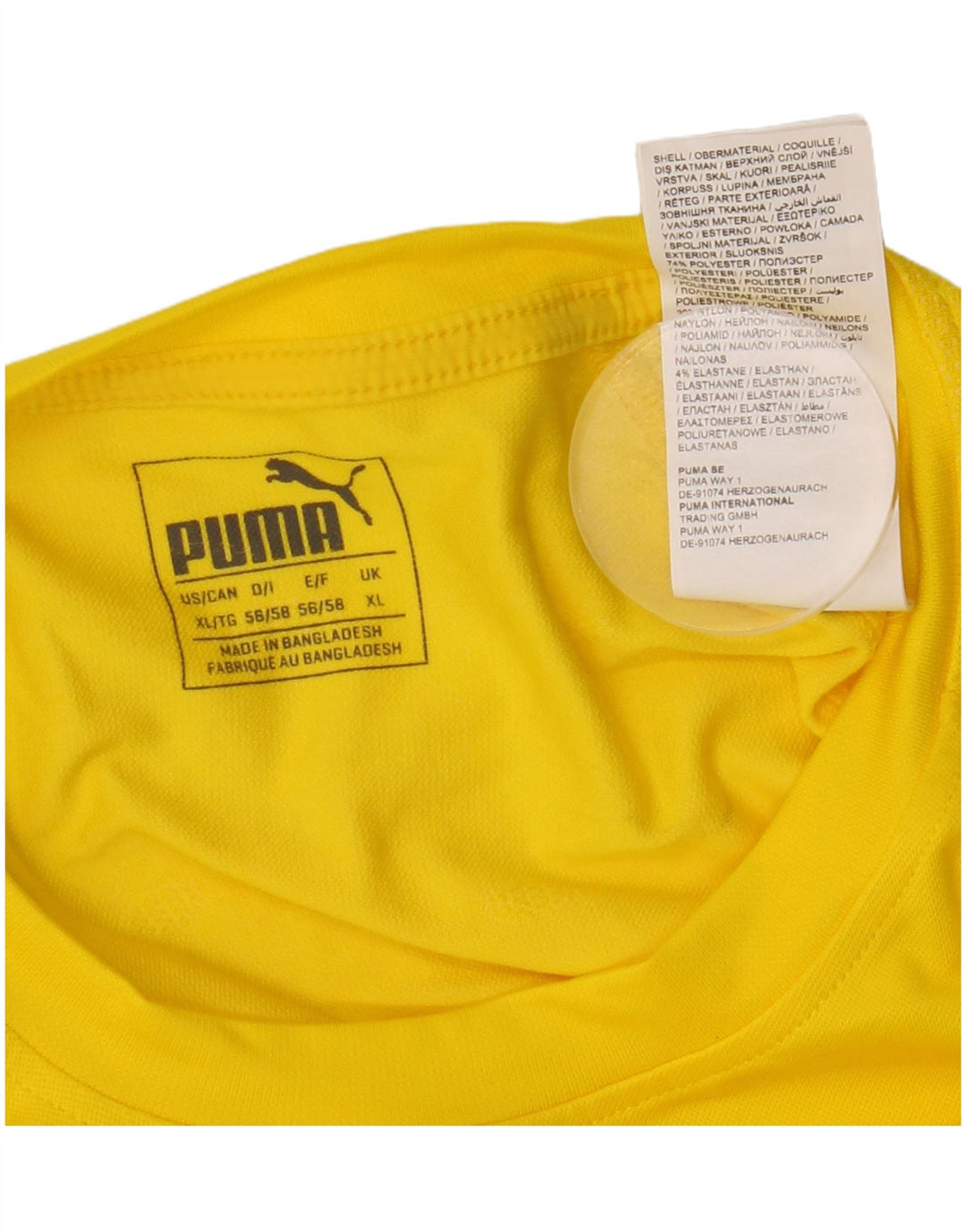 Camiseta Puma Hombre Manga Larga XL Poliéster Amarillo