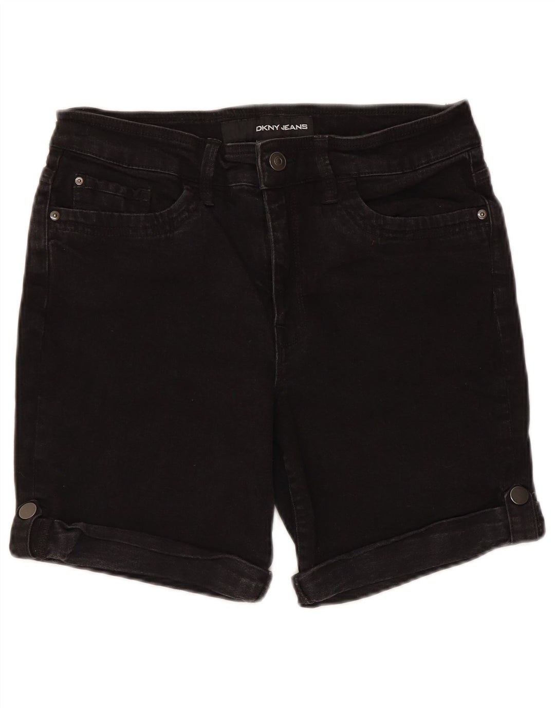 Dkny Pantalones cortos de mezclilla para mujer US 12 grande W30 algodón negro
