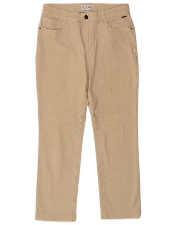 Marks & Spencer Vaqueros rectos para mujer UK 12 Medium W30 L26 Algodón beige