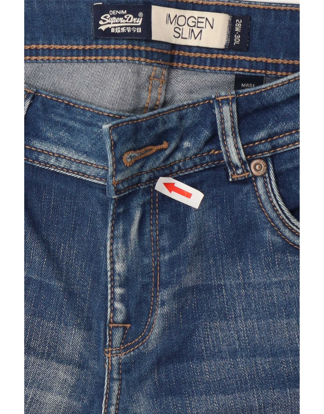 Superdry Mujer Vaqueros Slim Desgastados Imogen W28 L30 Algodón Azul