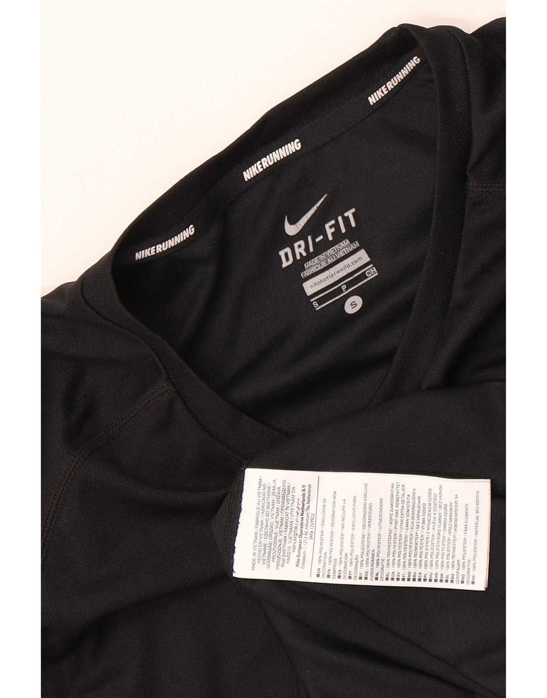 Nike - Camiseta Dri Fit para hombre, talla pequeña, poliéster negro