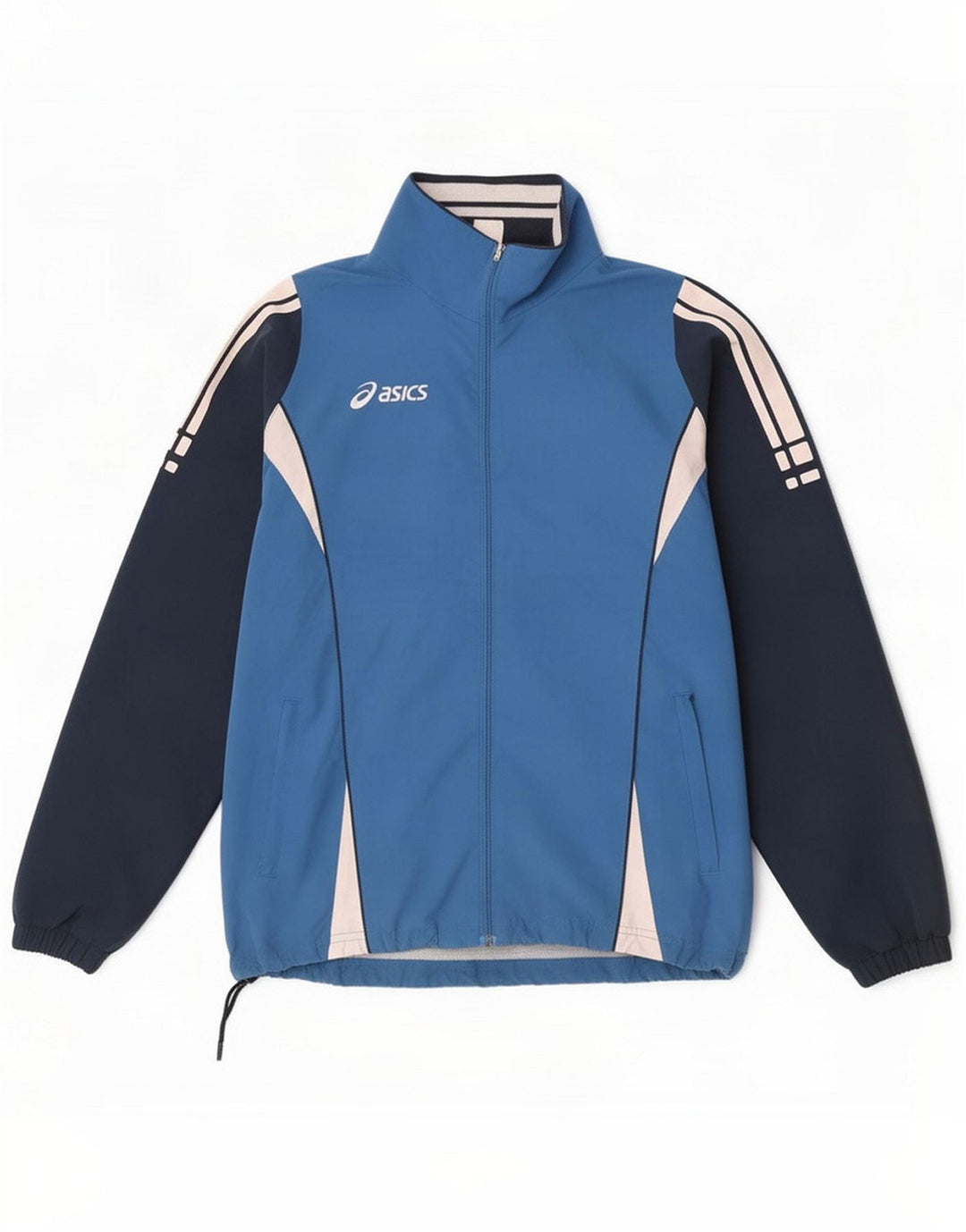 Asics Chaqueta superior de chándal para hombre grande Azul marino Colorblock Poliéster