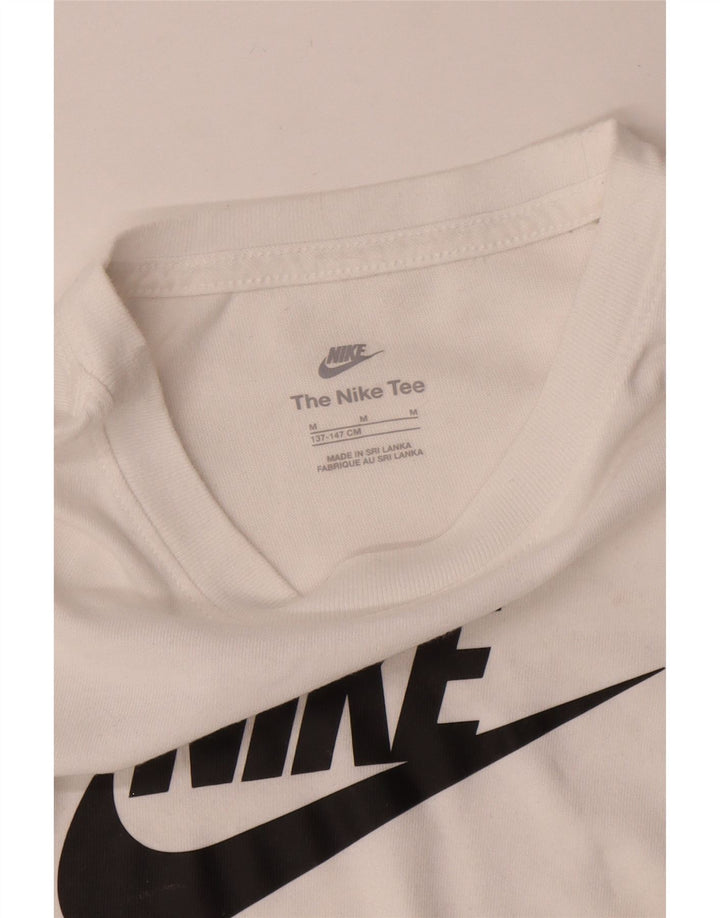 NIKE Camiseta gráfica para niños 10-11 años Mediana Blanco Algodón