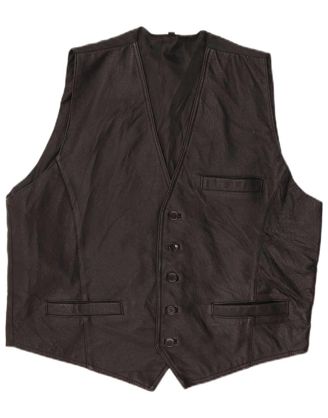 Chaleco vintage para hombre XL cuero negro