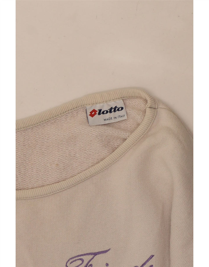 LOTTO Sudadera con gráfico corto para mujer IT 42 Medium White