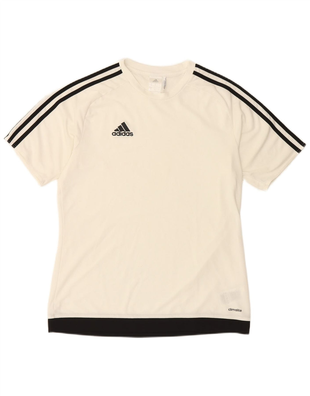 ADIDAS Hombre Climalite Camiseta Top Medio Blanco Colorblock Poliéster