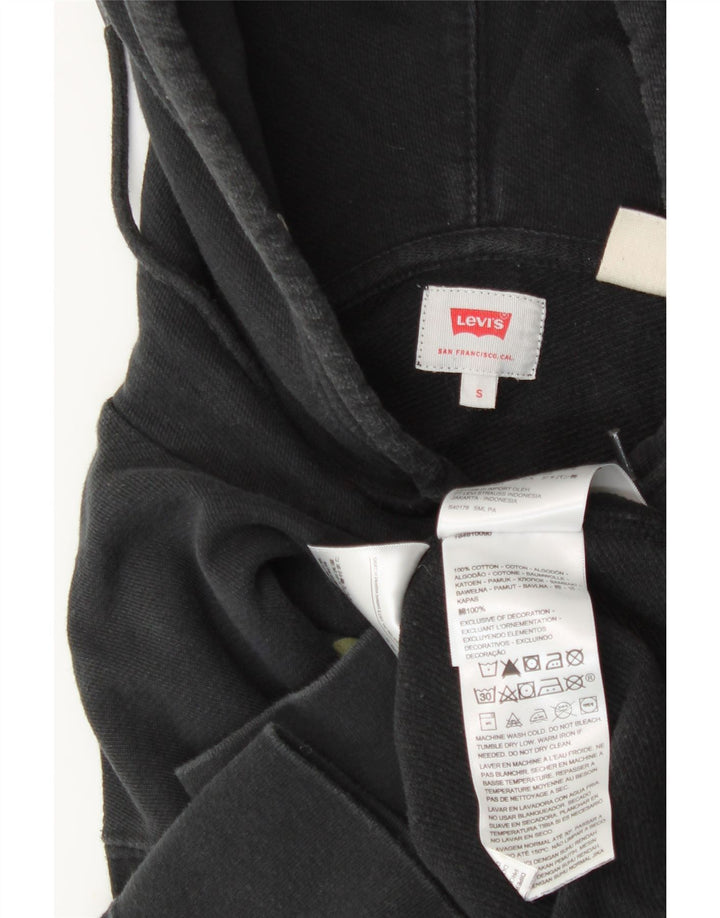 LEVI'S Jersey con capucha gráfica para hombre pequeño de algodón negro
