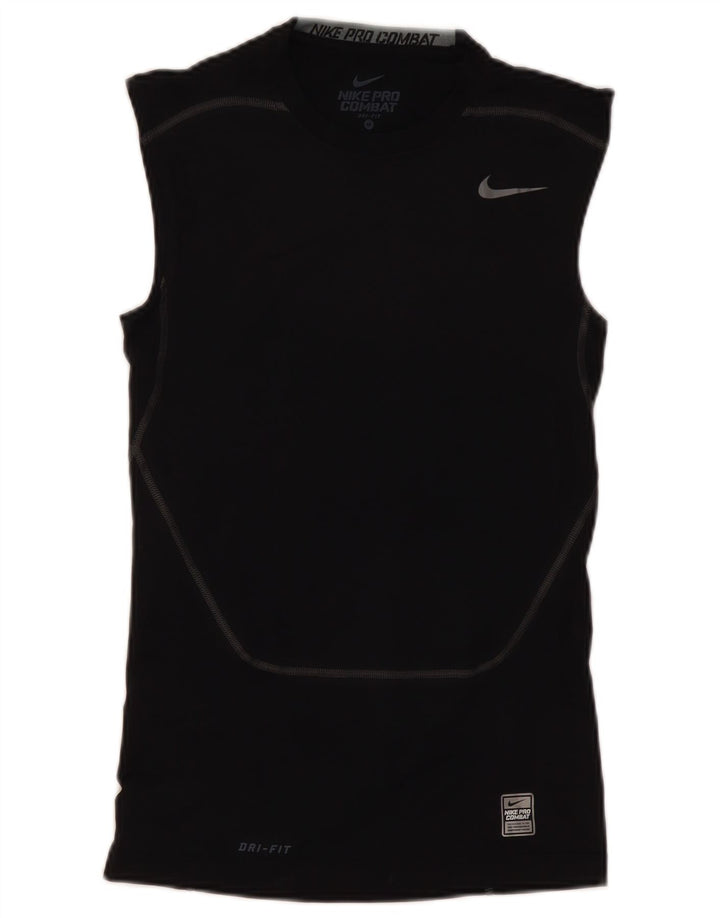 Nike Mens Pro Combat Vest Top Medio Negro Poliéster
