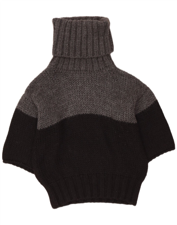 Benetton Jersey De Cuello Alto Con Alas De Murciélago Para Mujer UK 40 Small Negro
