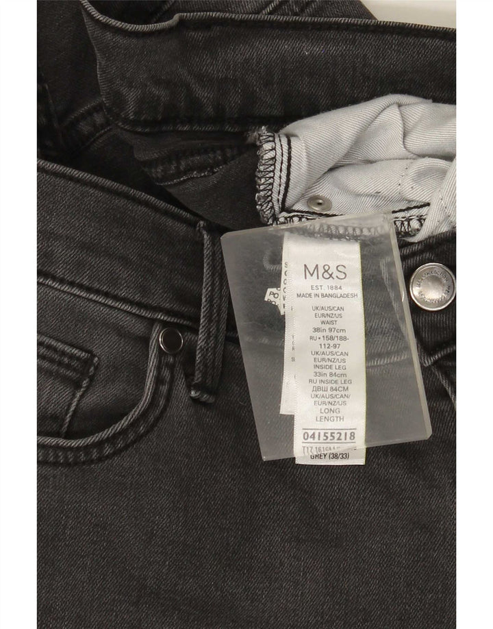 Marks & Spencer Vaqueros rectos para hombre W38 L33 Algodón gris