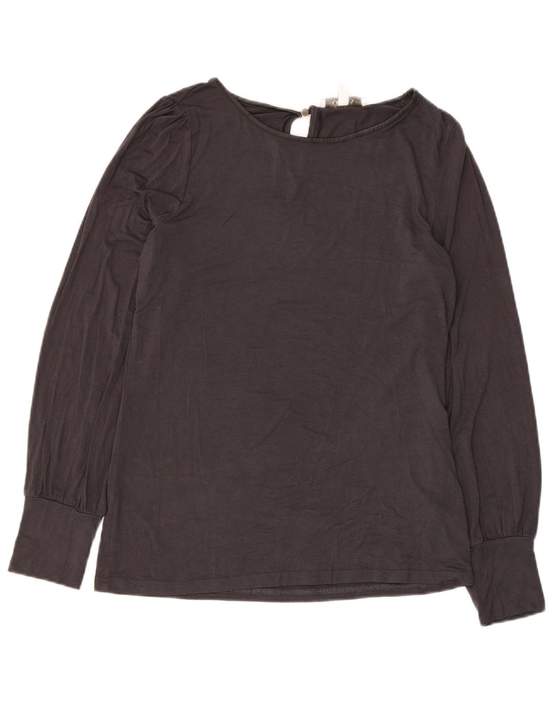 Oasis Blusa de manga larga para mujer UK 10 Small Grey Viscosa
