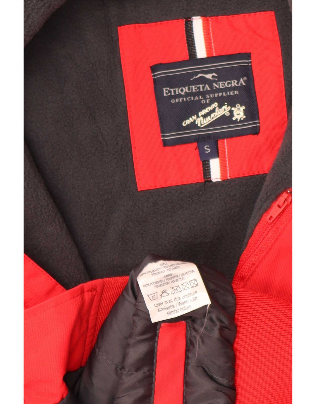 Etiaueta Negra Chaqueta Bomber para Hombre UK 36 Small Red Polyamide