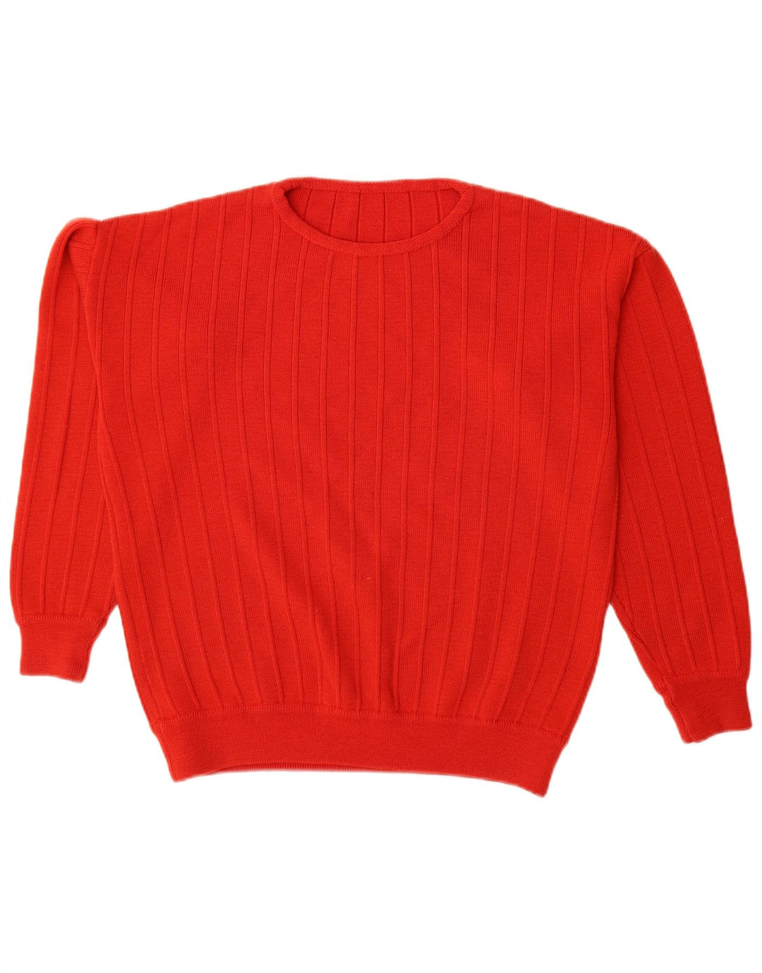 Vintage mujer oversize cuello redondo jersey suéter Reino Unido 14 medio rojo rayas