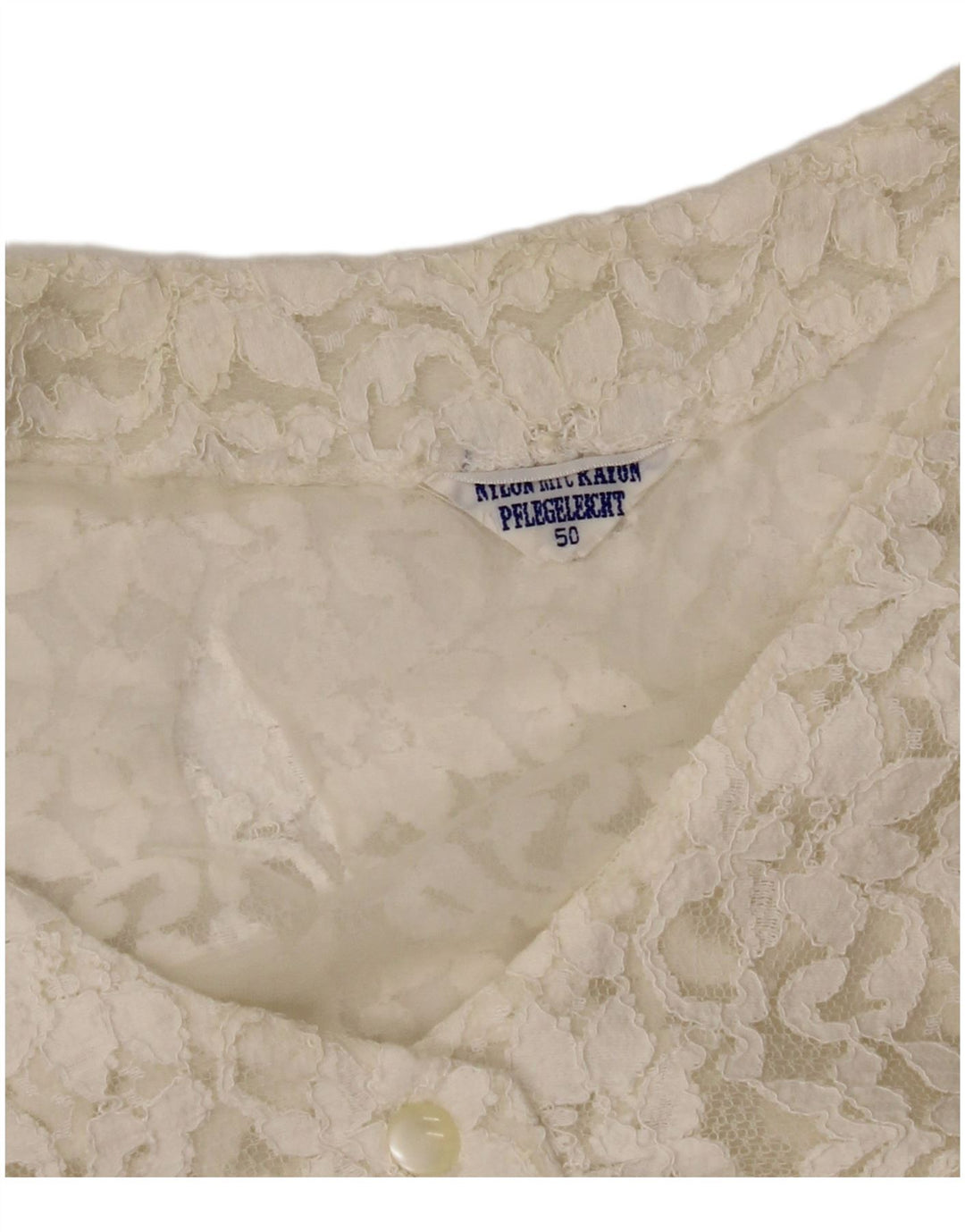 VINTAGE Blusa sin mangas para mujer IT 50 XL Off White Floral