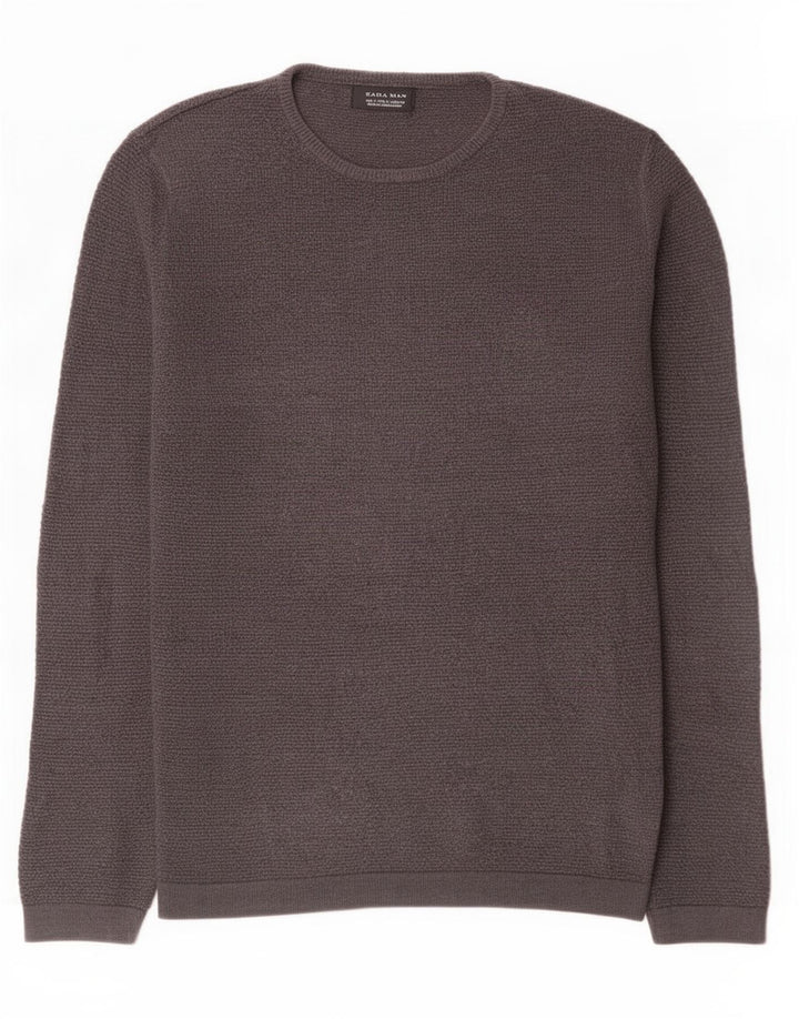 Zara Hombre Cuello Redondo Jersey Jersey Pequeño Gris