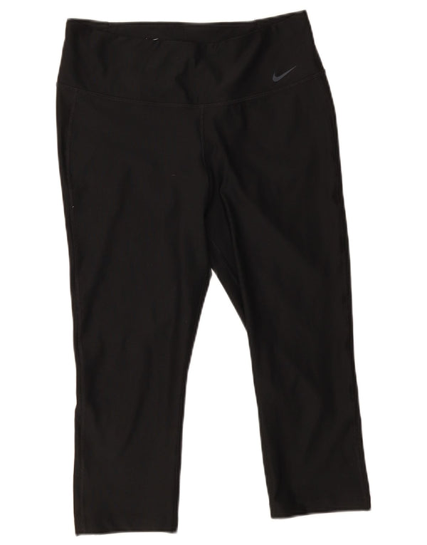 Nike - Leggings capri Dri Fit para mujer, talla 40, poliéster negro mediano