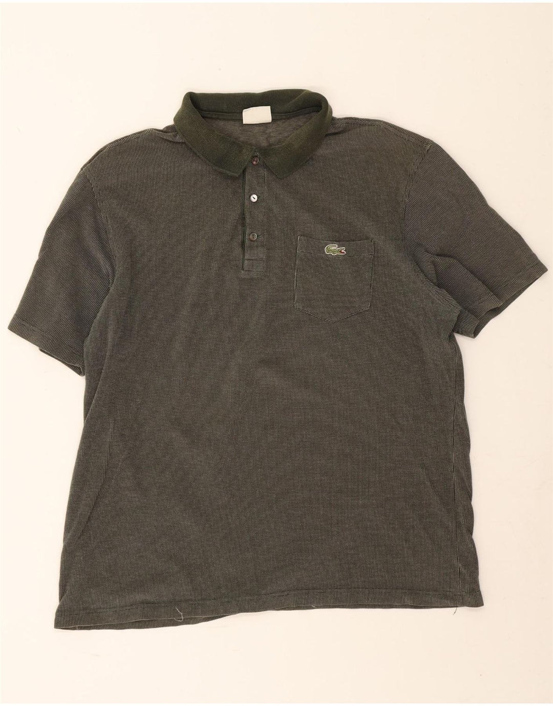 Polo Lacoste para hombre talla 7 2XL algodón caqui