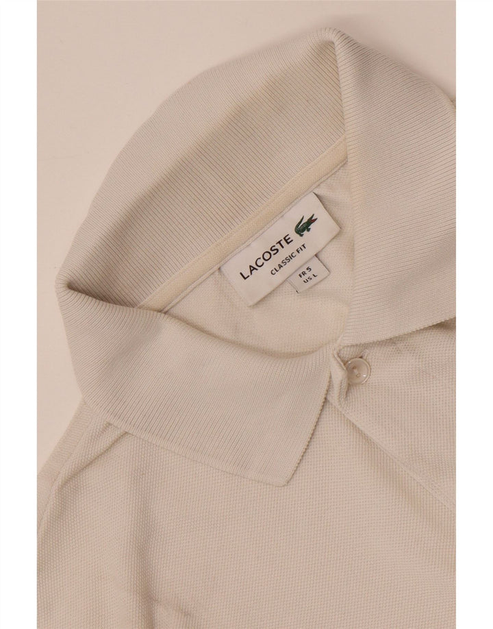 Lacoste Polo de ajuste clásico para hombre talla 5 grande blanco