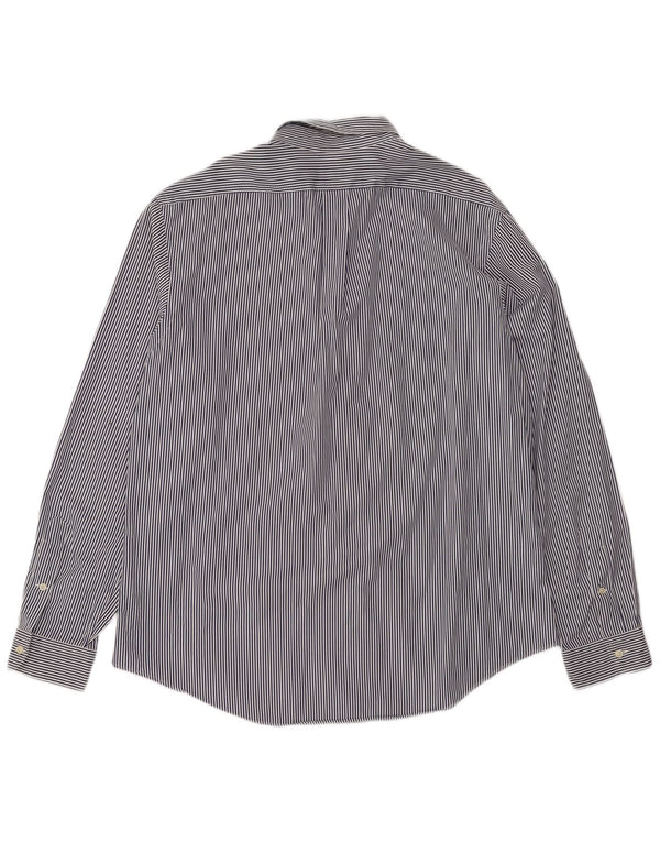 Ralph Lauren Camisa de ajuste personalizado para hombre XL Algodón a rayas azul marino