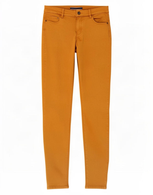 Massimo Dutti Womens Skinny Casual Trousers Small W28 L30 Orange Cotton