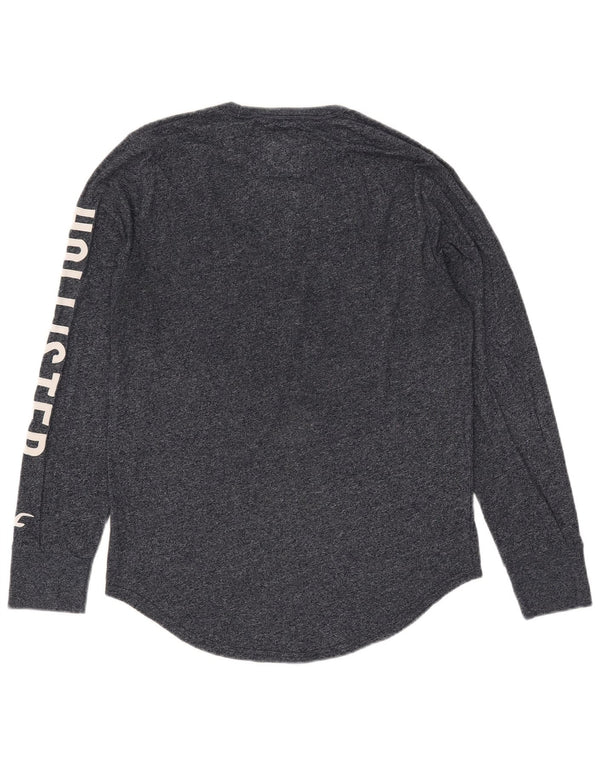 Hollister Hombre Graphic Top Manga Larga Algodón Moteado Azul Marino Medio