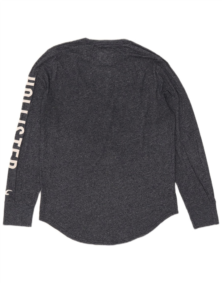 Hollister Hombre Graphic Top Manga Larga Algodón Moteado Azul Marino Medio