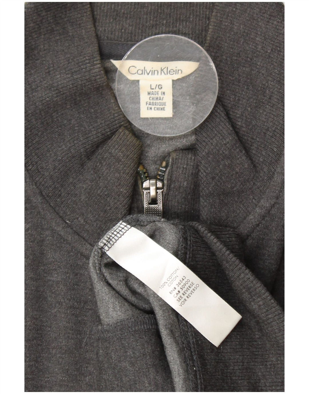 CALVIN KLEIN Chaqueta superior de chándal para hombre Algodón gris grande