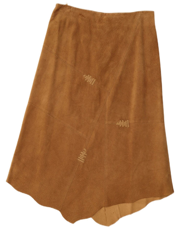 Conbipel Falda asimétrica de ante de cintura alta para mujer IT 48 XL W30 Marrón