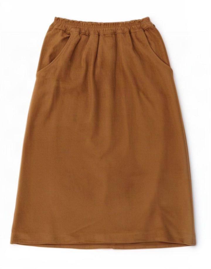 Falda envolvente de ante vintage para mujer IT 42 Medio W27 Cuero beige