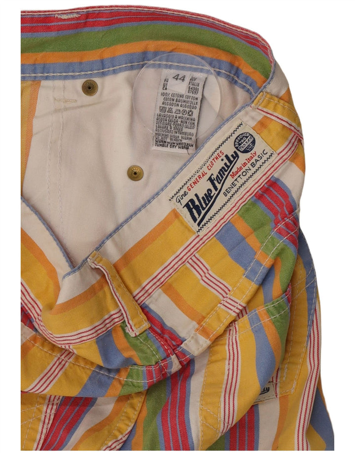Pantalones Cortos Benetton Mujer IT 44 Medium W26 Rayas Multicolor