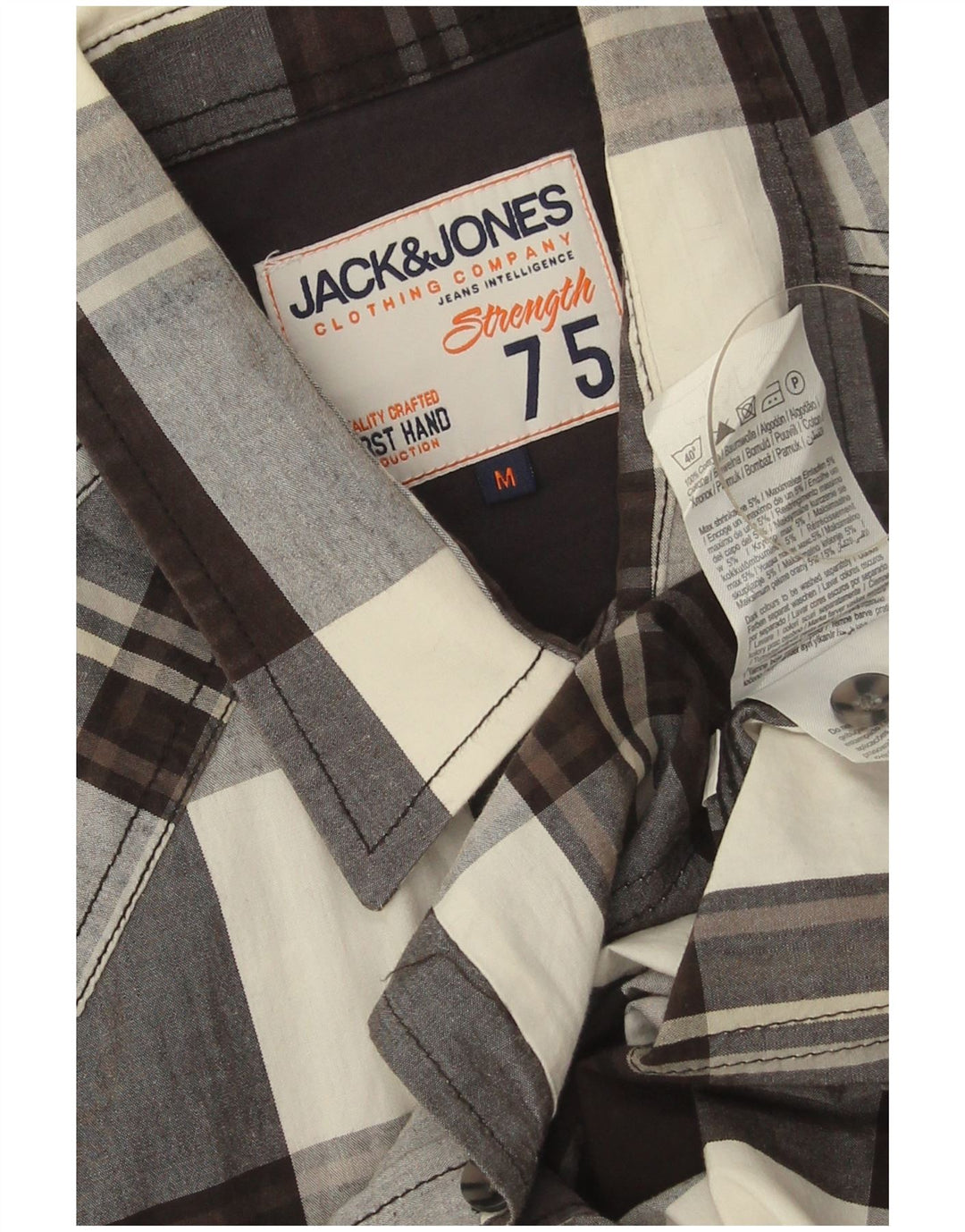 Camisa Jack & Jones Hombre Manga Corta Medium Black Check Cotton
