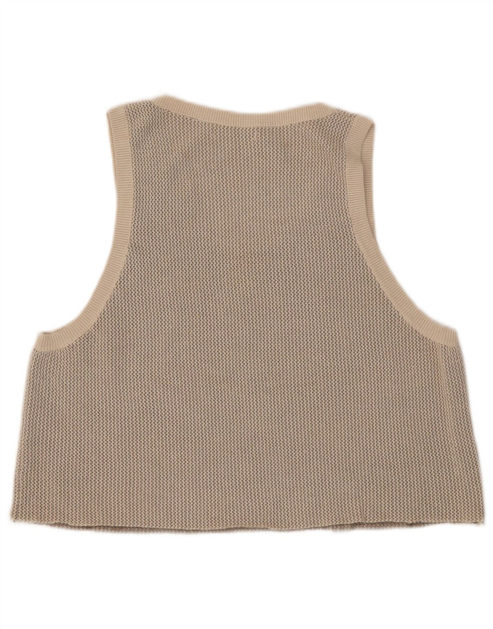 Zara Mujer Crop Vest Top UK 44 Medio Beige