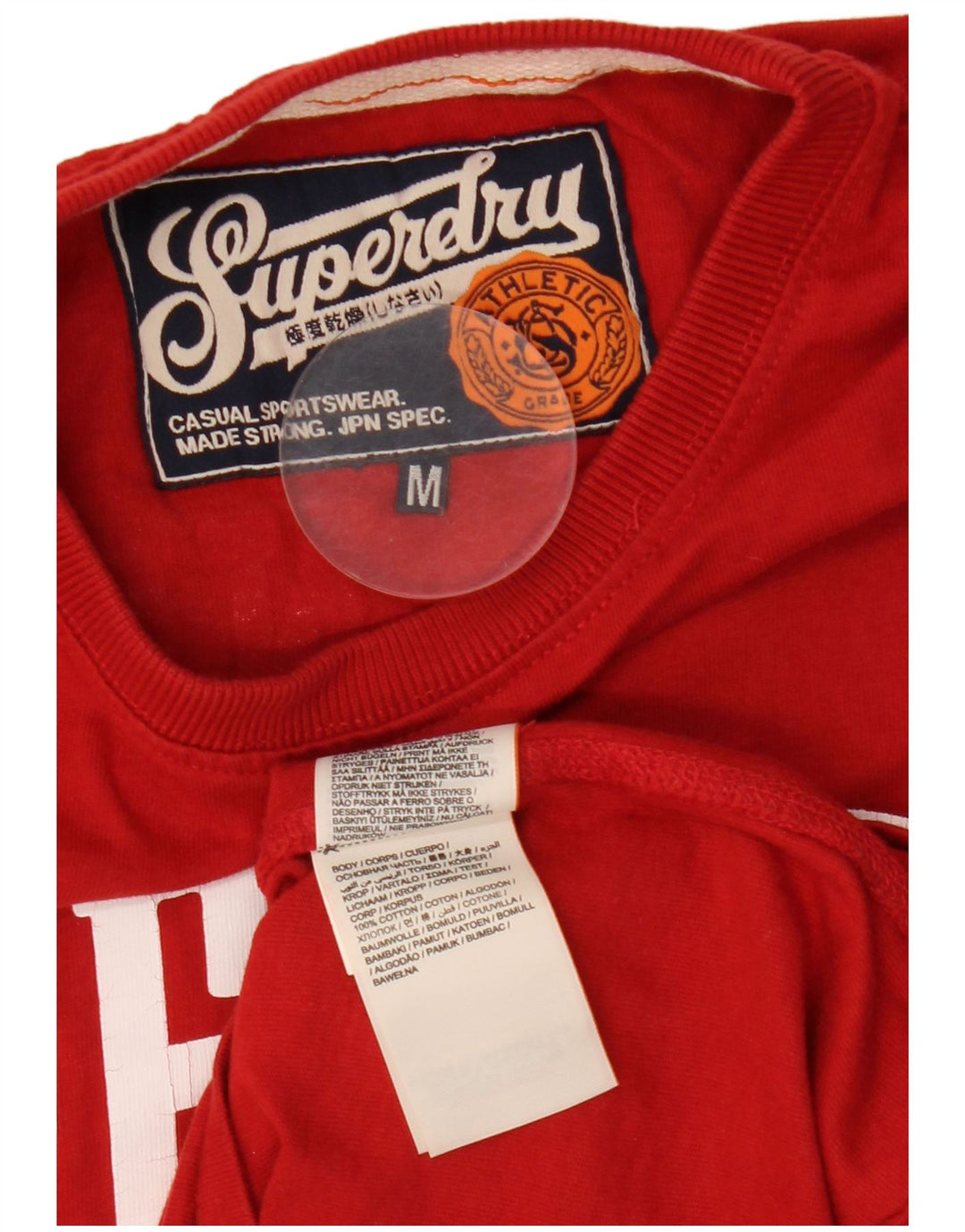 Superdry Camiseta con gráfico Tigers para hombre, parte superior de algodón rojo mediano