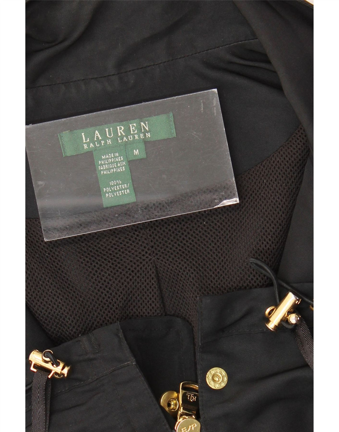 RALPH LAUREN Chaqueta utilitaria para mujer UK 14 Mediana Poliéster negro