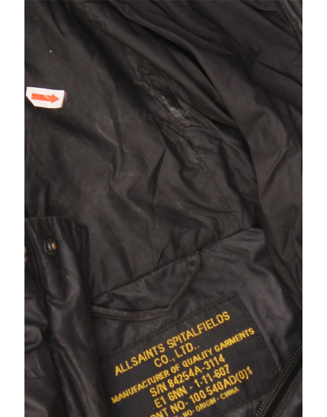 ALL SAINTS Chaqueta utilitaria con capucha para hombre UK 38 Medium Black