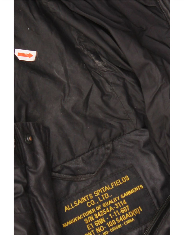 ALL SAINTS Chaqueta utilitaria con capucha para hombre UK 38 Medium Black