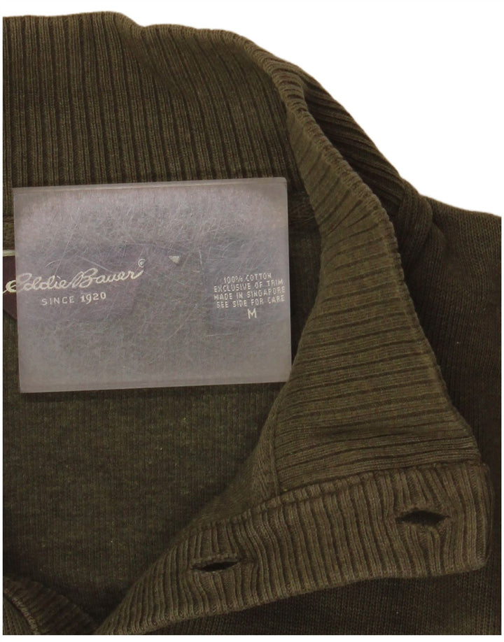 EDDIE BAUER Jersey con cuello y botones para hombre de algodón caqui medio